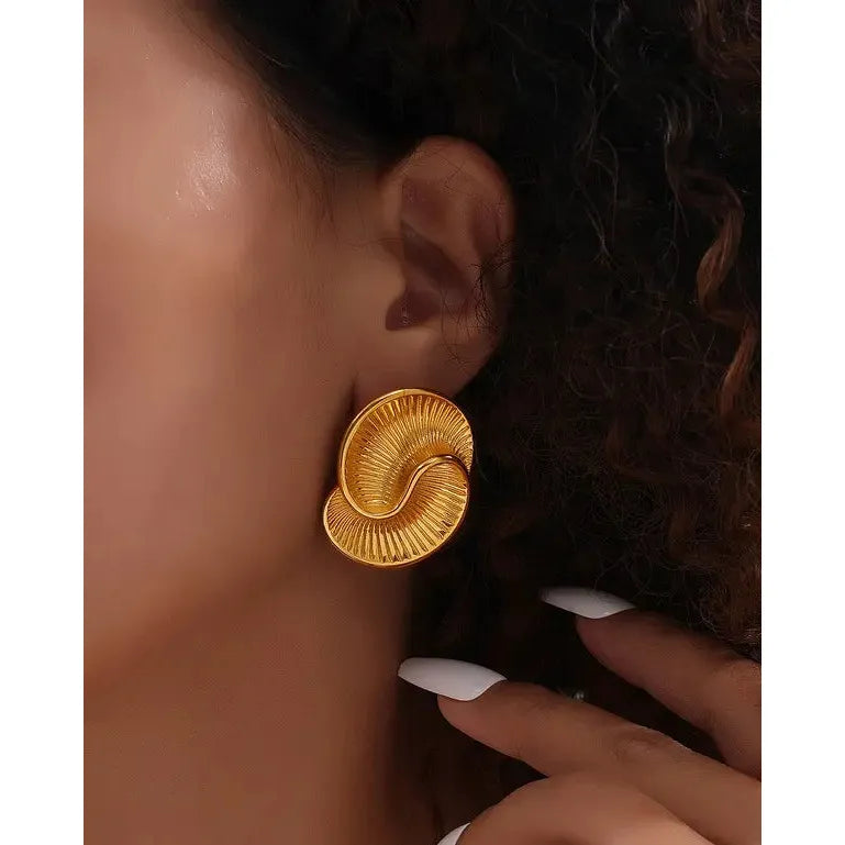 Natalia 18K Spiral Twist Chunky Earrings