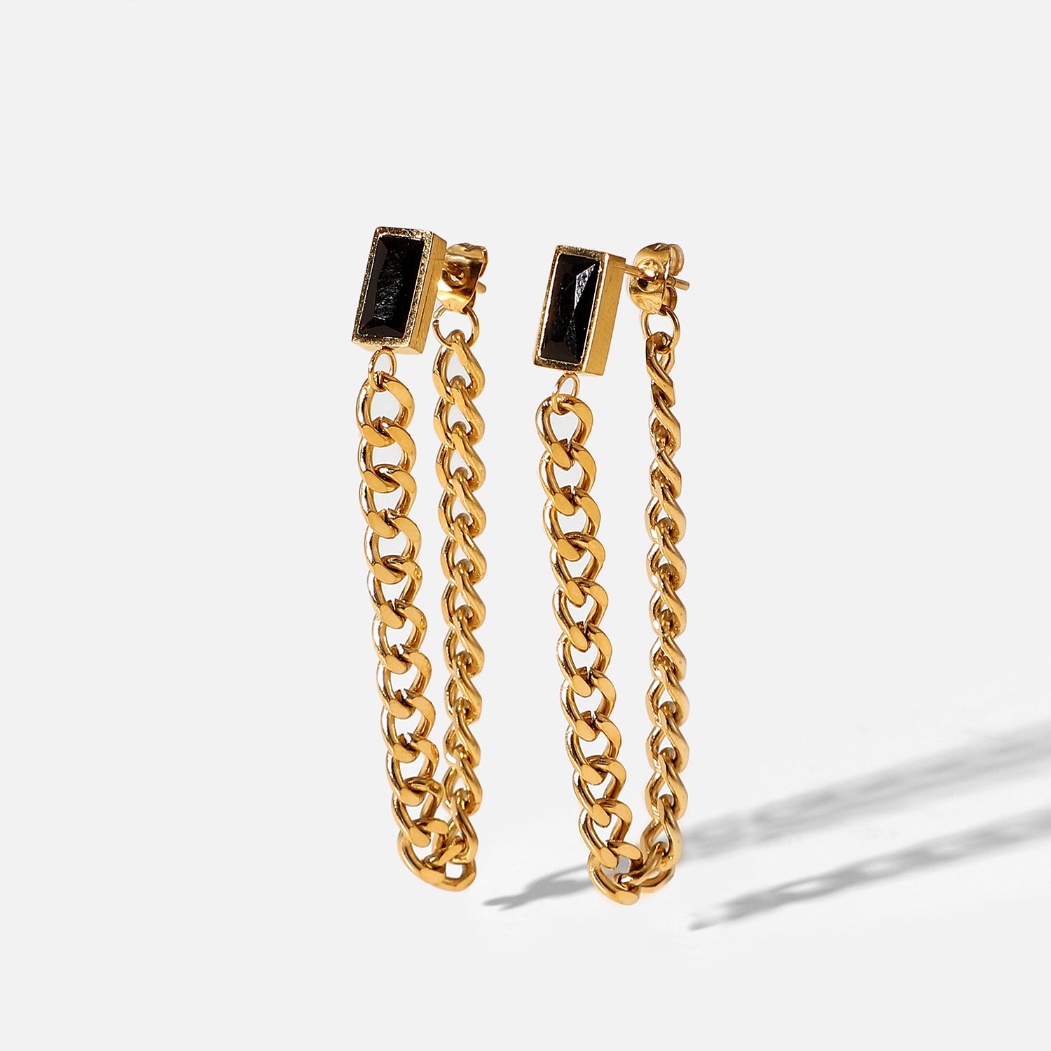 Carmen 14K CZ Chain Link Earrings