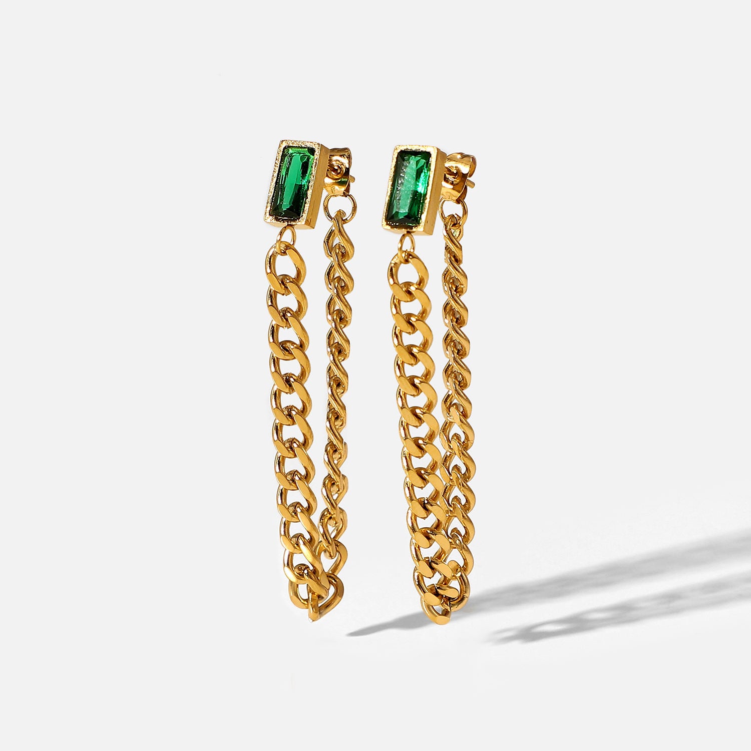 Carmen 14K CZ Chain Link Earrings