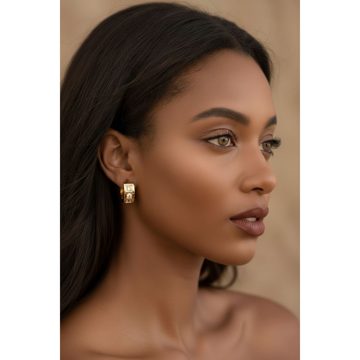 Jasmine 18K 15mm CZ Pave Huggie Earrings