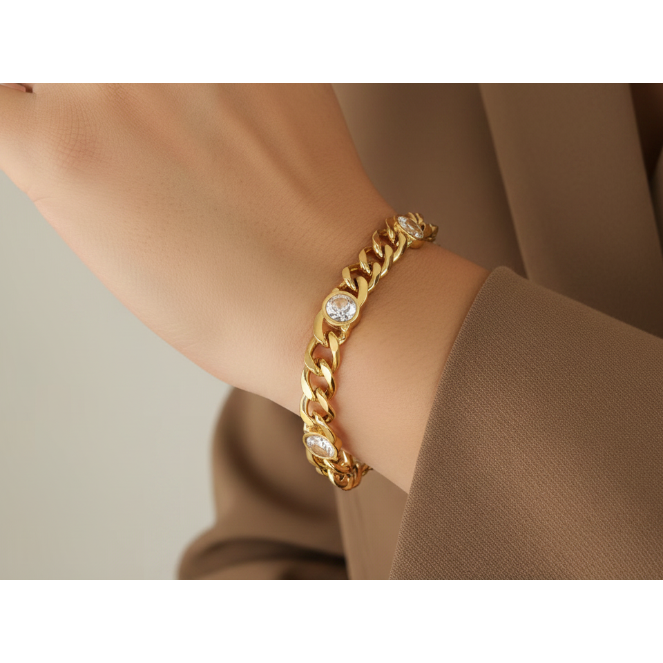 Lita CZ Pave Cuban Link Bracelet