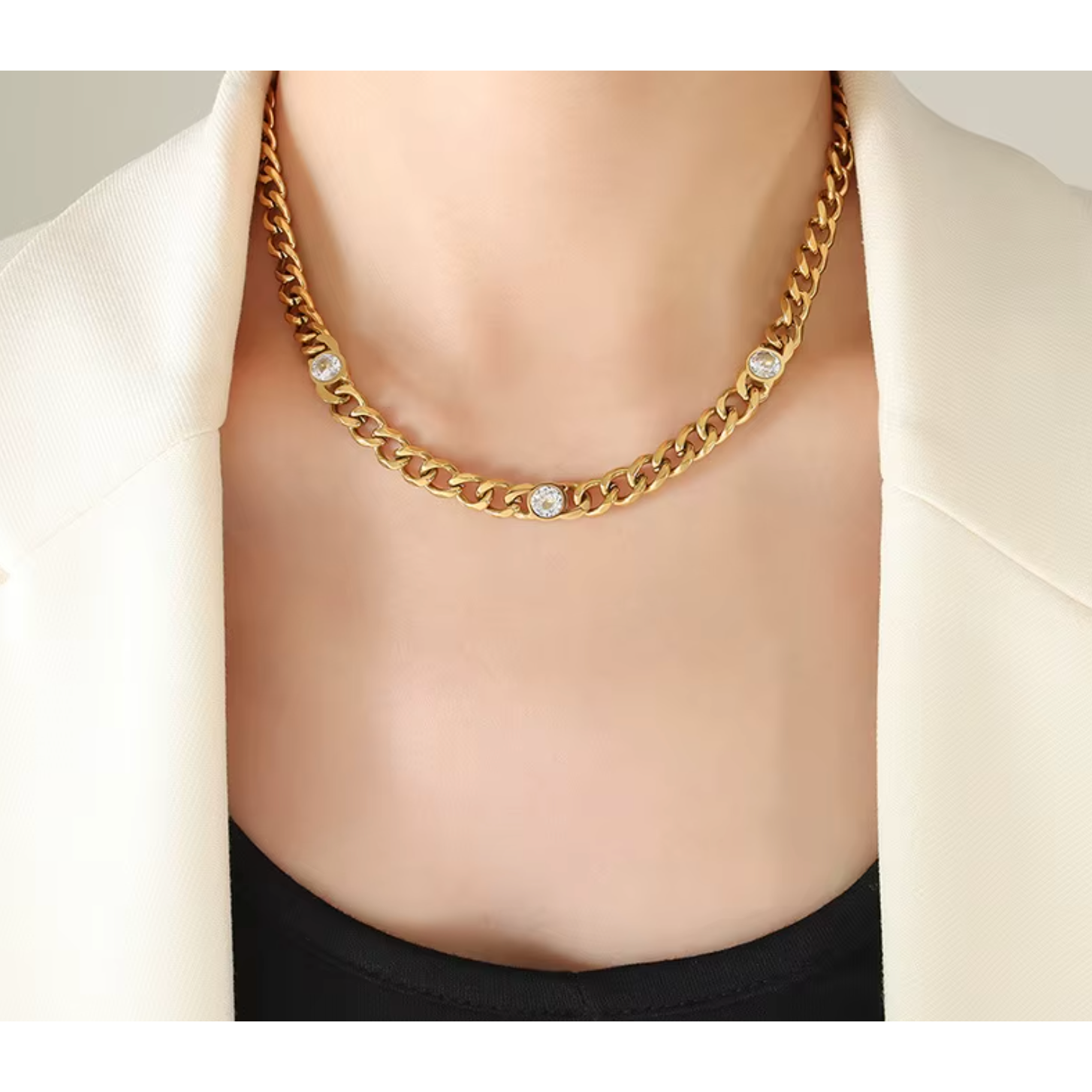 Lita CZ Pave Cuban Link Necklace