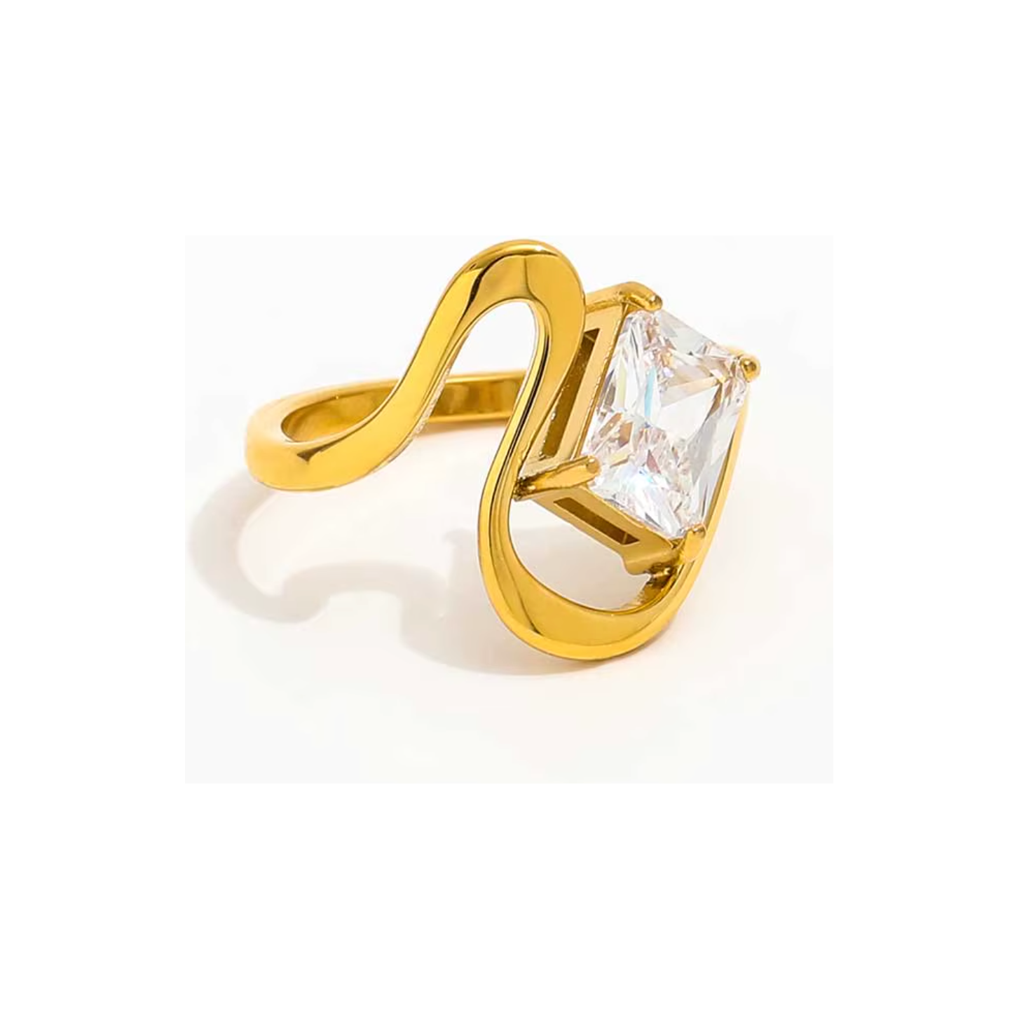 Sophia 18K Square Twist CZ Ring