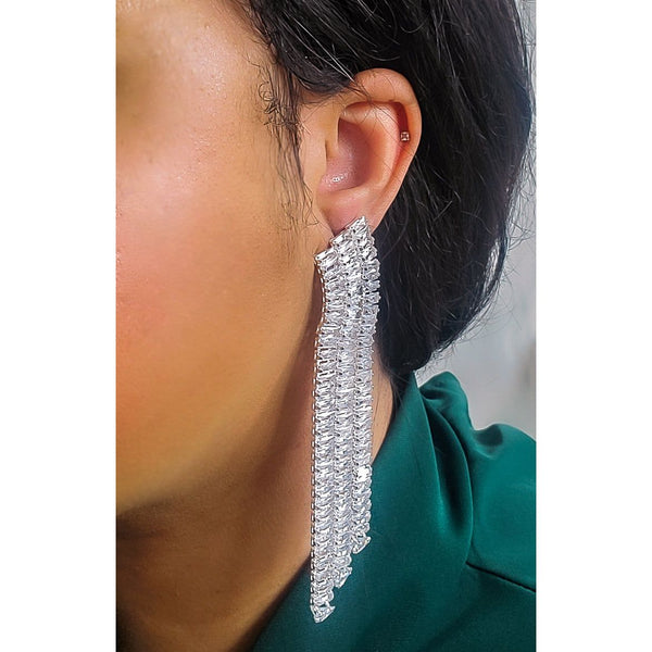 Phoenix CZ Tassel Earrings