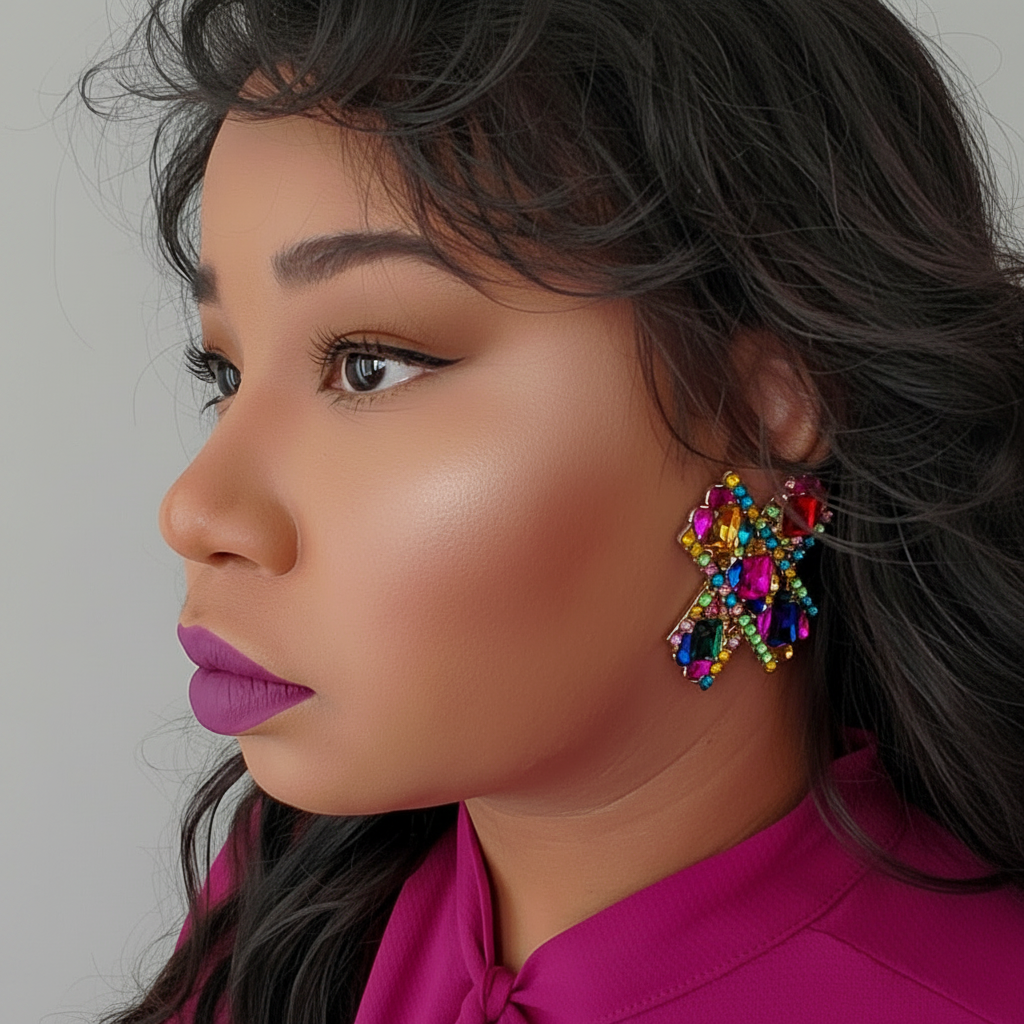 Luxe Cross Jeweled Earrings