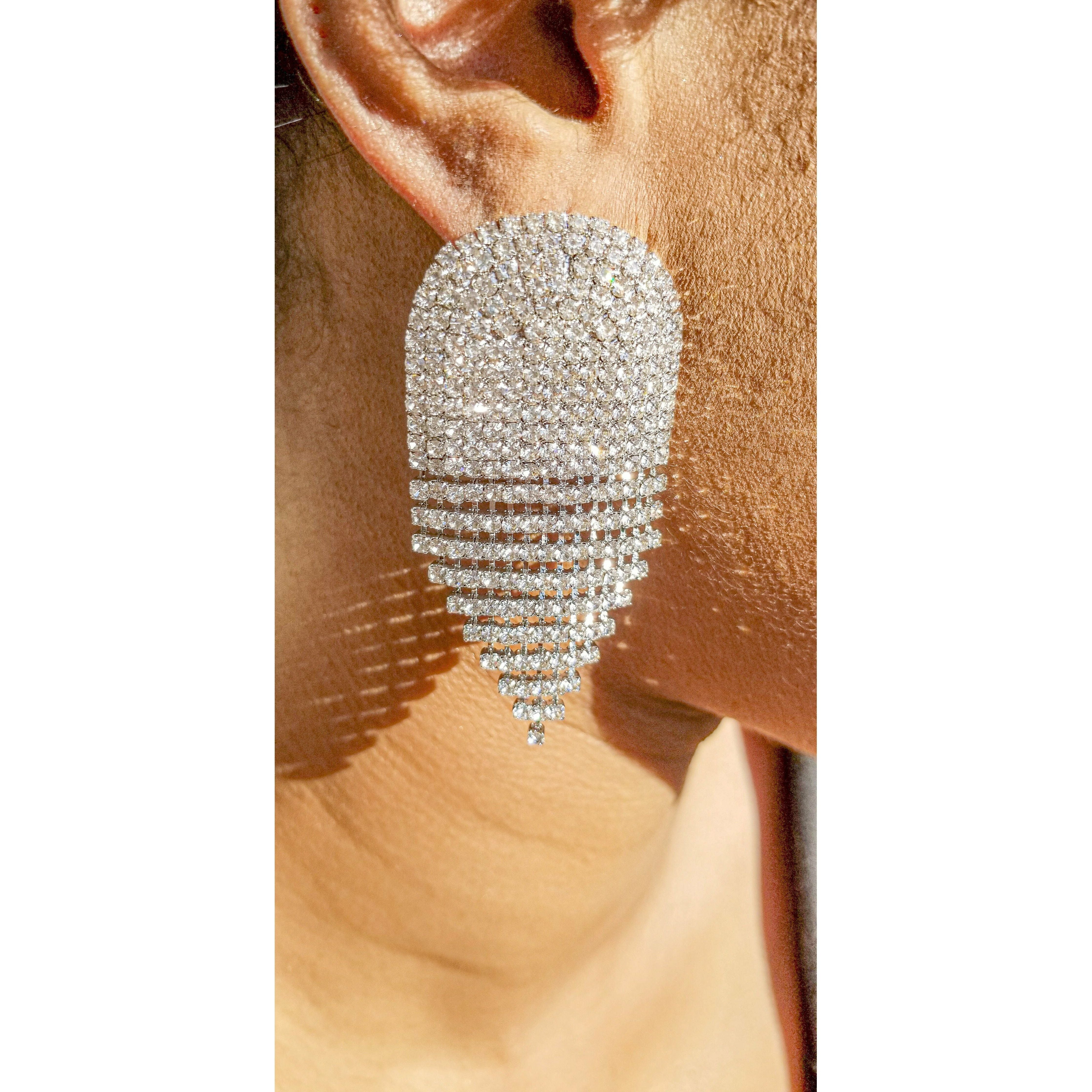 Gabriella Silver Rhinestone Earrings