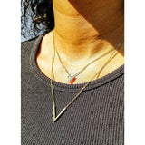 Geometric 18K Gold Triangle Pendant Necklace