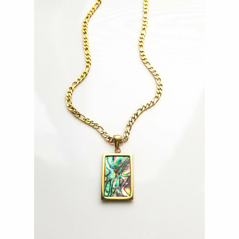 Abalone Shell 14K Gold Pendant Necklace