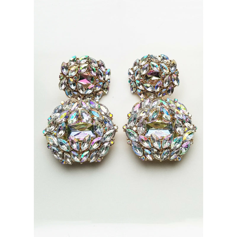 Calypso iridescent Rhinestone Drop Earrings