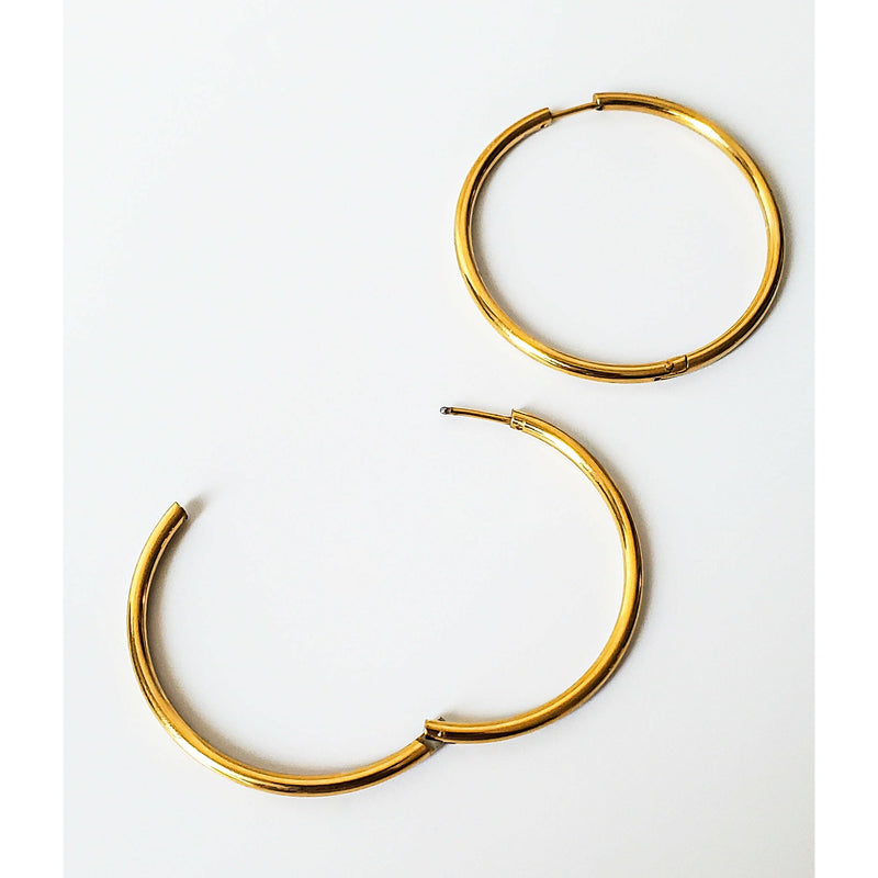 Esé 40mm 18K Gold Thin Hoop Earrings