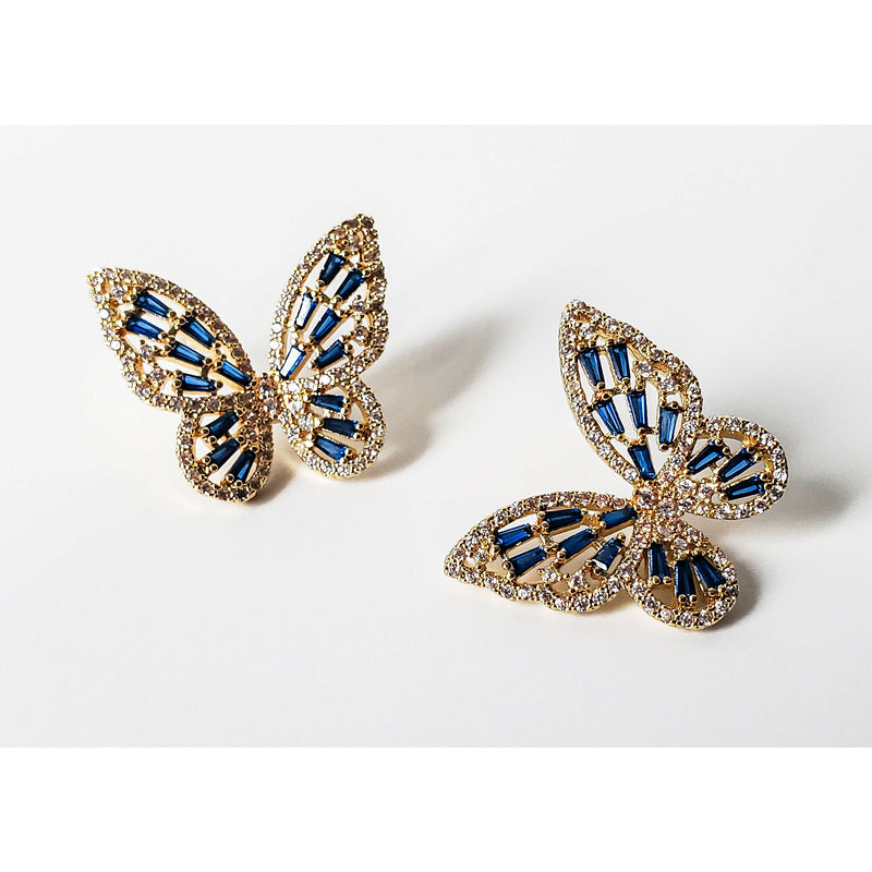 Nova 18K Gold & Blue Butterfly Earrings