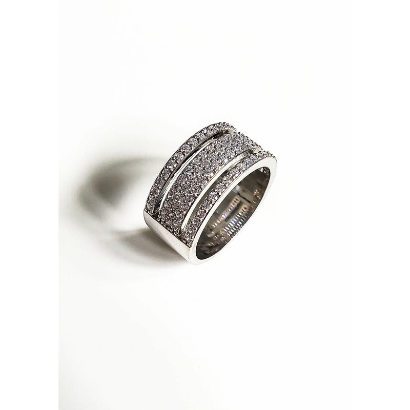 Willow 3 Row CZ Band Ring