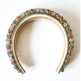 Olivia Baroque Rhinestone Pink & Blue Headband