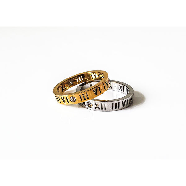 Mariana Roman Numerals CZ Band Ring
