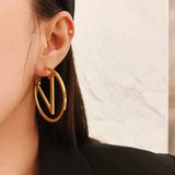 Mariana V 18K Gold Roman Numeral Hoop Earrings
