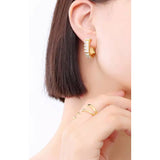Seline 18k Gold Baguette Huggie Earrings