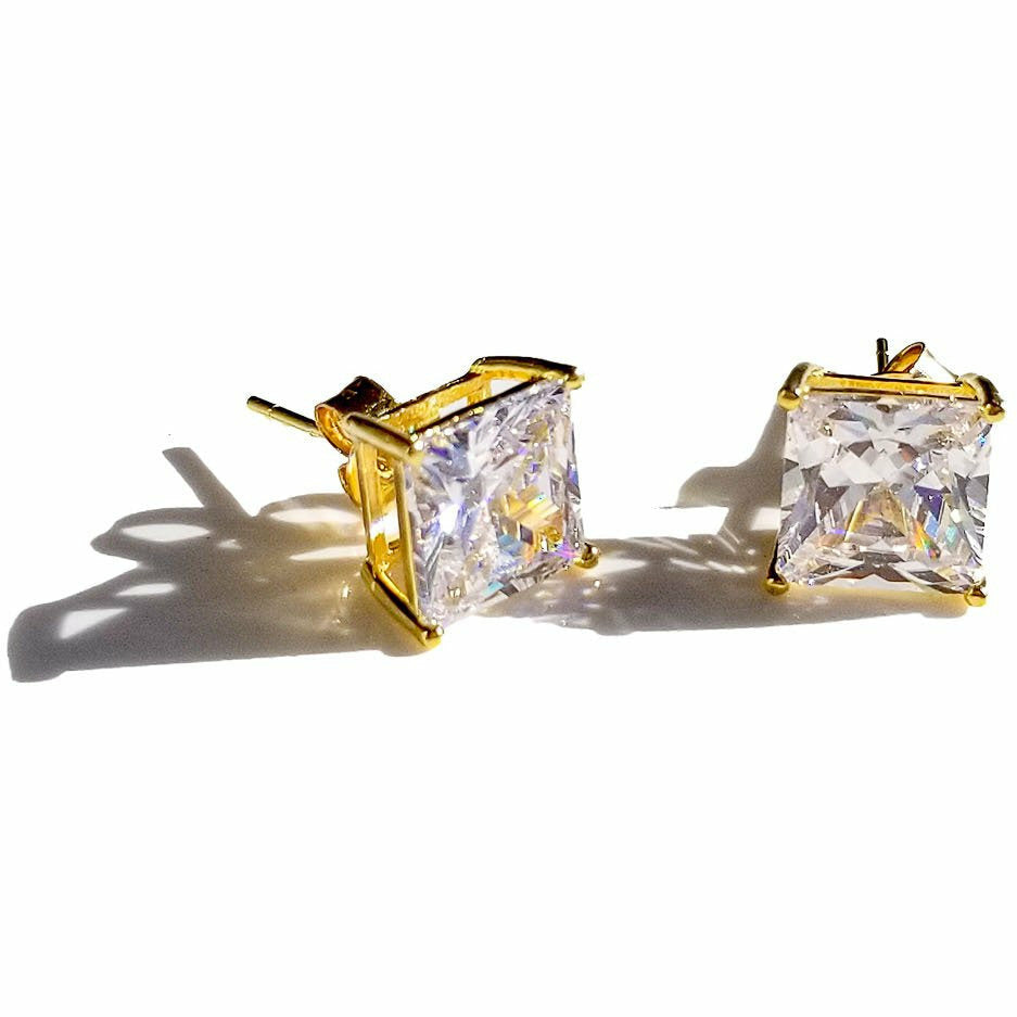 Brielle Gold Square Stud Earrings